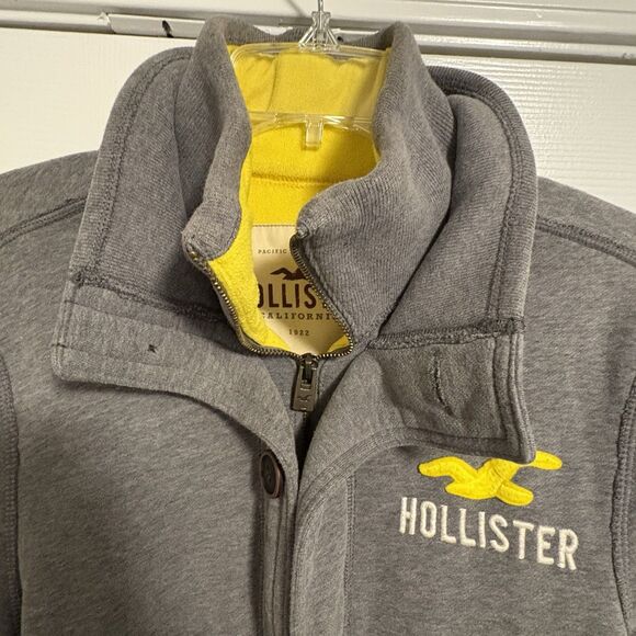 Hollister Men’s Sweater Jacket Gray Size Large Zip/Button - Picture 9 of 9